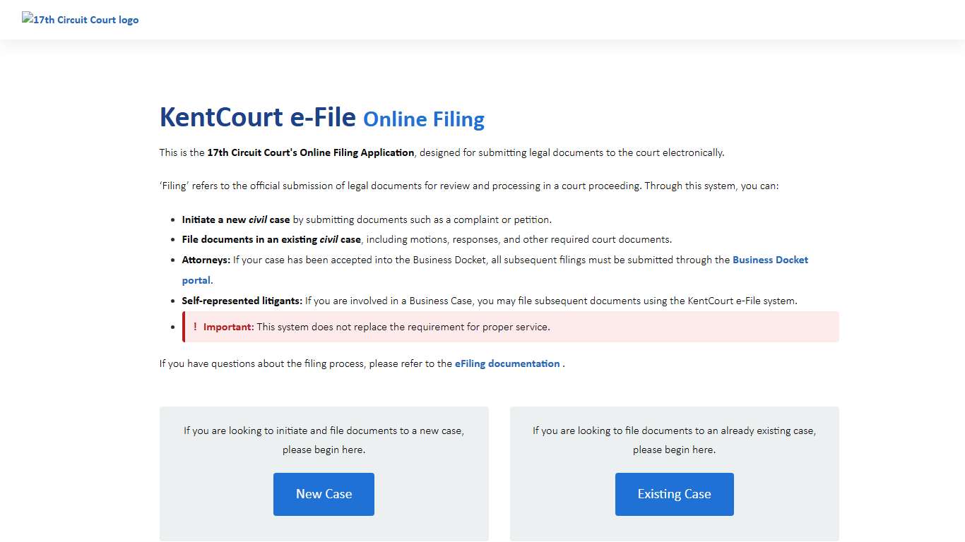 KentCourt e-File <small>Online Filing</small>