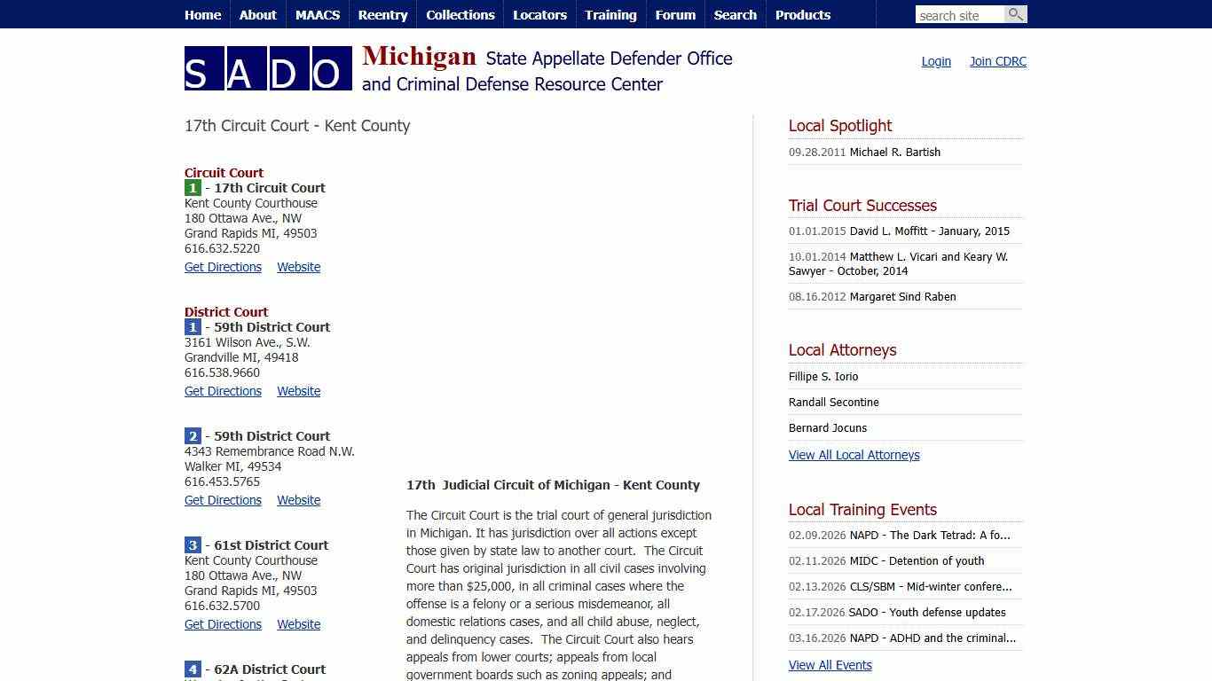 SADO - Community - 17th Circuit Court