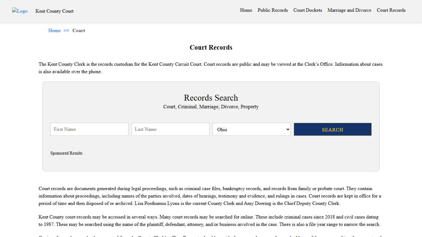 Court Records Kent County Court MI
