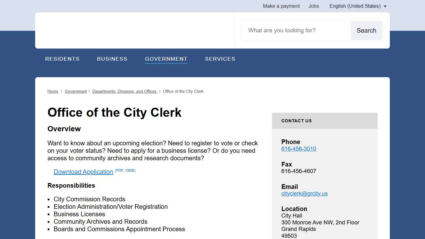 Office of the City Clerk